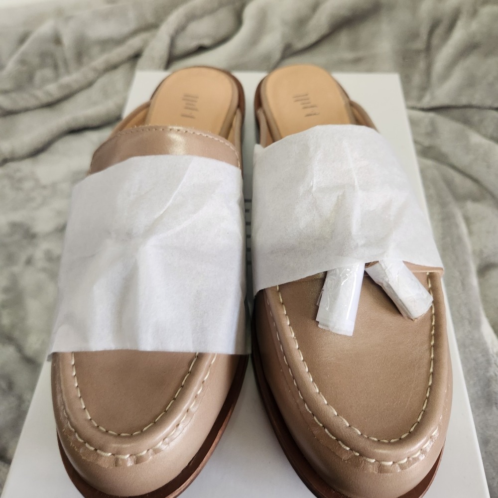 J.Jill Size 8.5 Cappuccino Leather Mules NWB